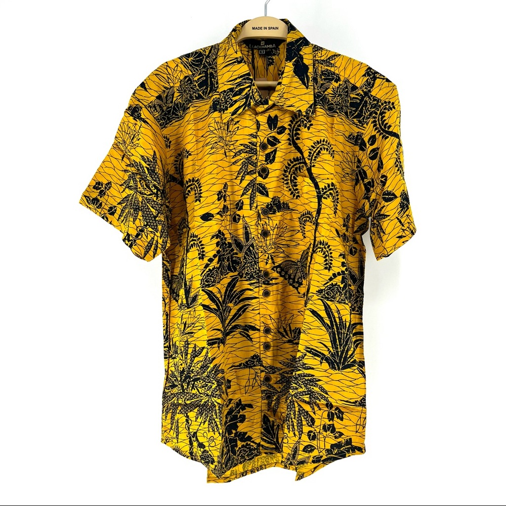 Black Mamba Men's Short Sleeve Button Down Shirt